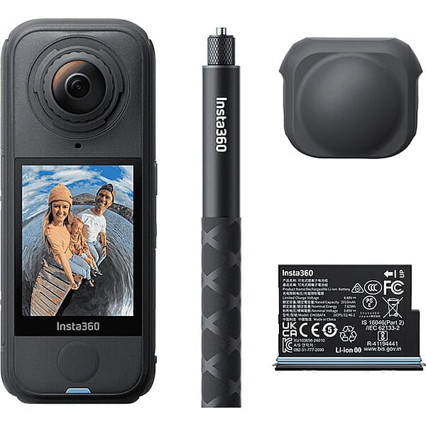 nsta360 X4 Air Starter Bundle - Lightweight 165g 8K 360 Camera, Invisible Selfie Stick Effect