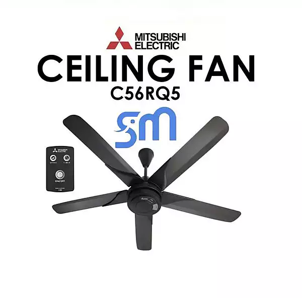 MITSUBISHI C56-RQ5-P 56'' BLACK 5 BLADES CEILING FAN