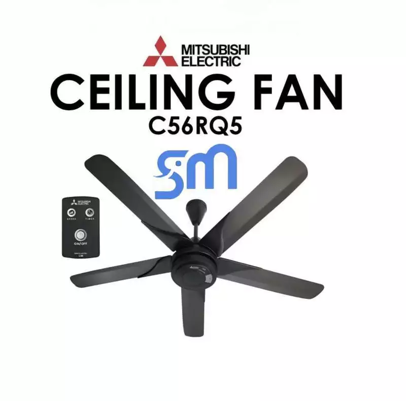 MITSUBISHI C56-RQ5-P 56'' BLACK 5 BLADES CEILING FAN